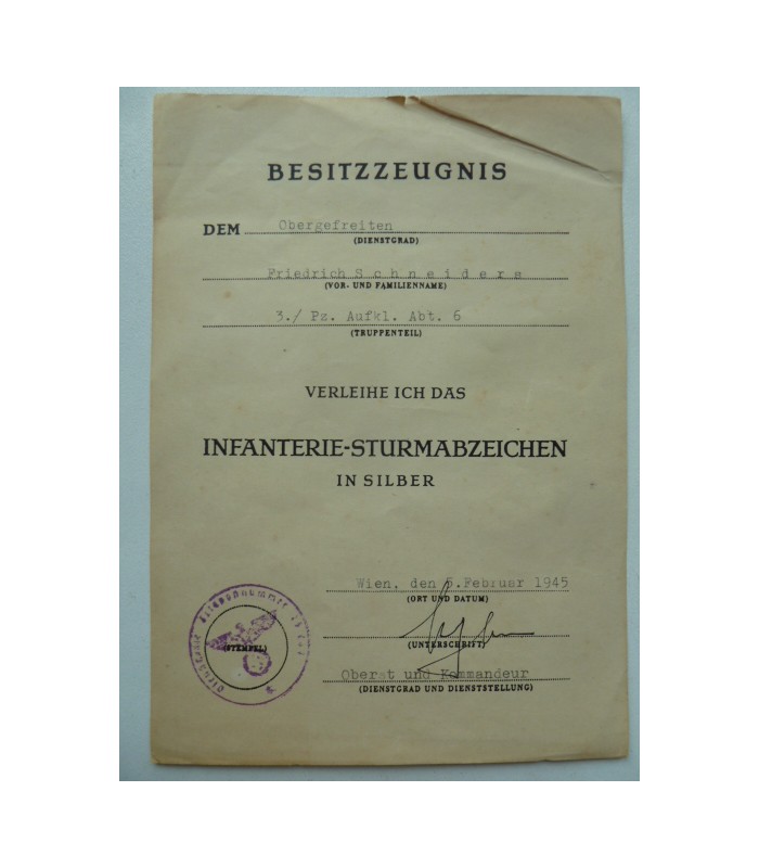 Insigne d'assaut de l'infanterie