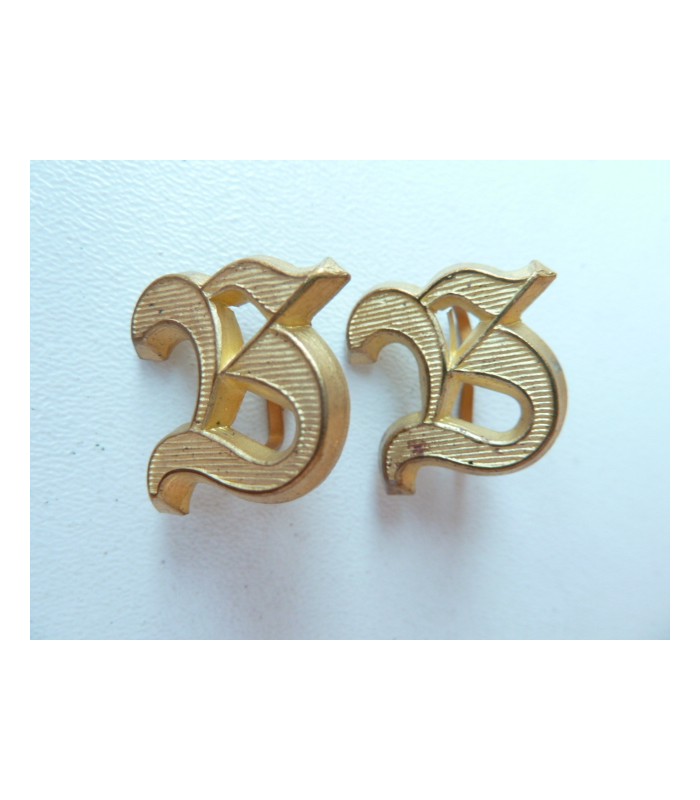 Paire de lettres or pour épaulettes d'officier
