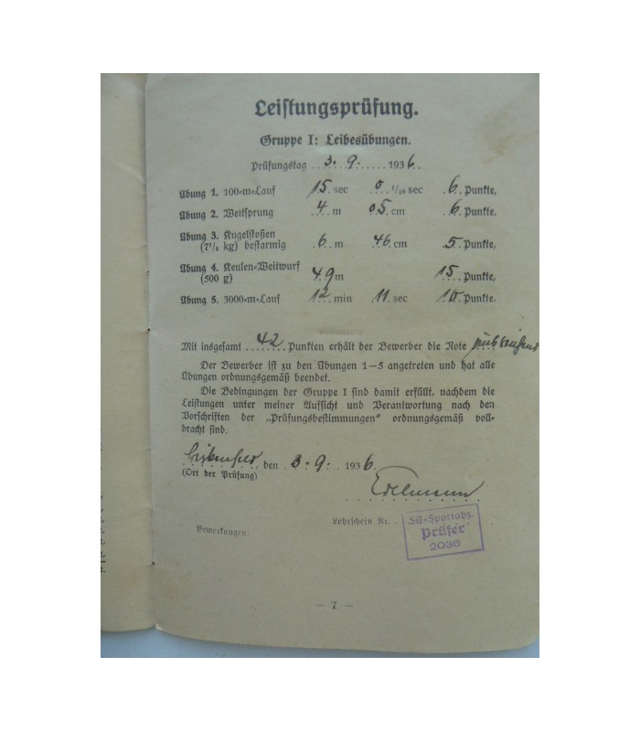 Insigne de capacités sportives SA