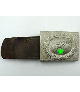 Hebilla de cinturón de aluminio LW troop con lengüeta de cuero