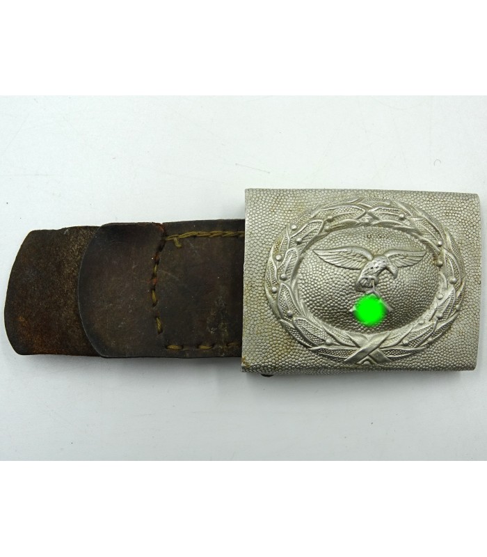 LW EM belt buckle w/leather tongue