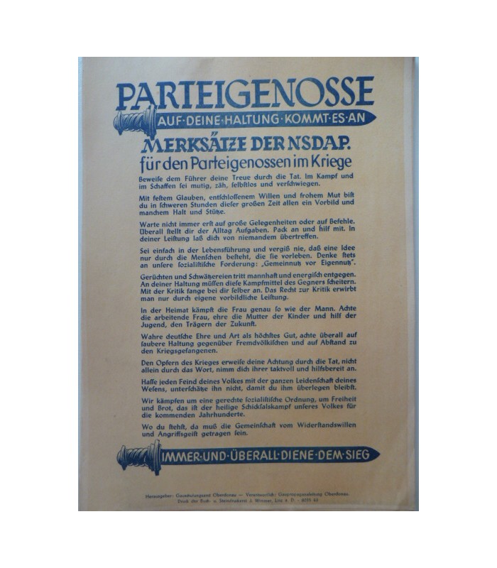 Small NSDAP propaganda poster