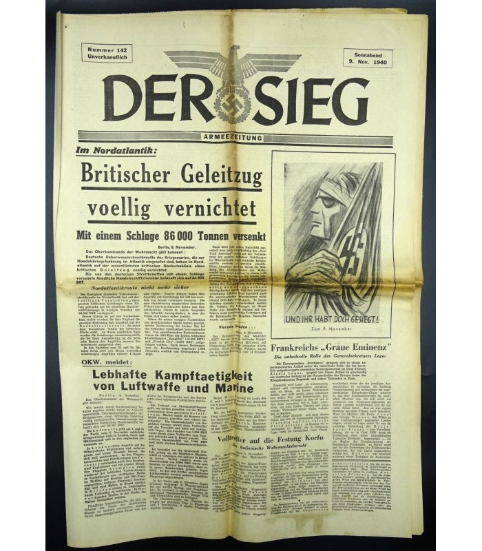 War propaganda newspaper 'Der Sieg'