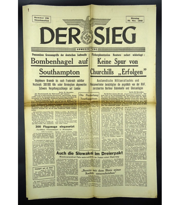 War propaganda newspaper 'Der Sieg'