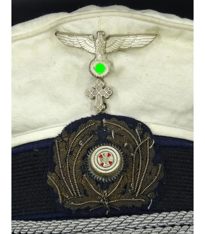 Casquette à coiffe blanche d'aumônier de la Kriegsmarine