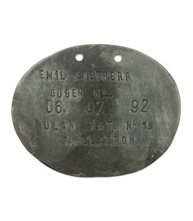 Plaque d'identité Uhlan 1e GM