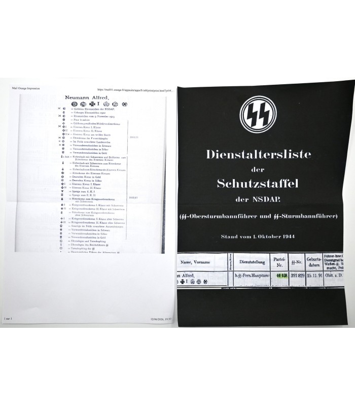 Insigne or de membre du NSDAP d'un officier SS
