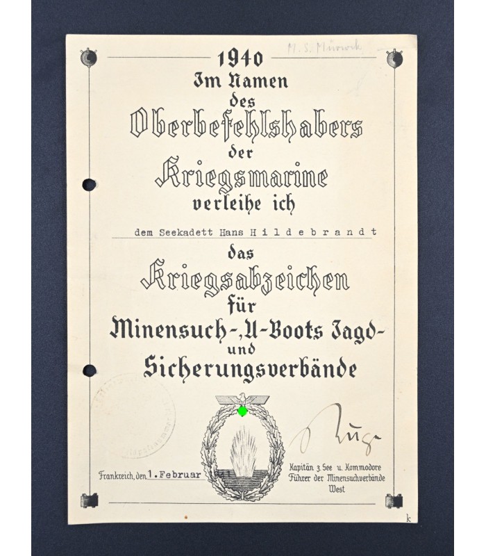 Insigne de dragueur de mines KM